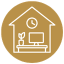 Icono de entorno de trabajo armónico y oficina